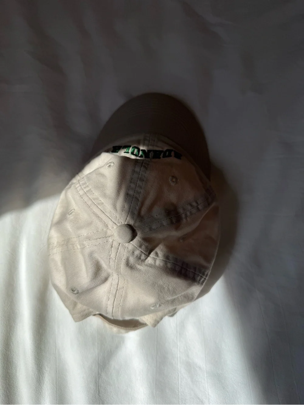 Adanola Beige Cap with Green Logo